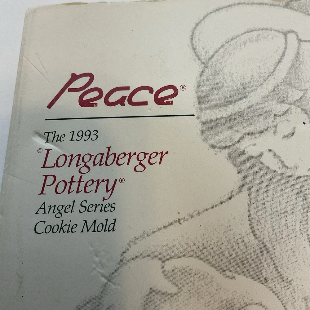Vintage Mold 1993‎ Longaberger Pottery Angel Series PEACE Cookie Mold Christmas